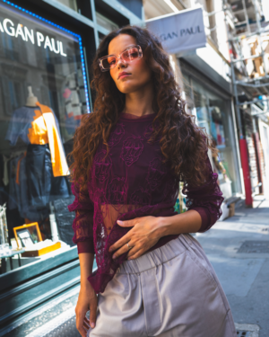 KINGSTON MESH BURGUNDY EMBROIDERED