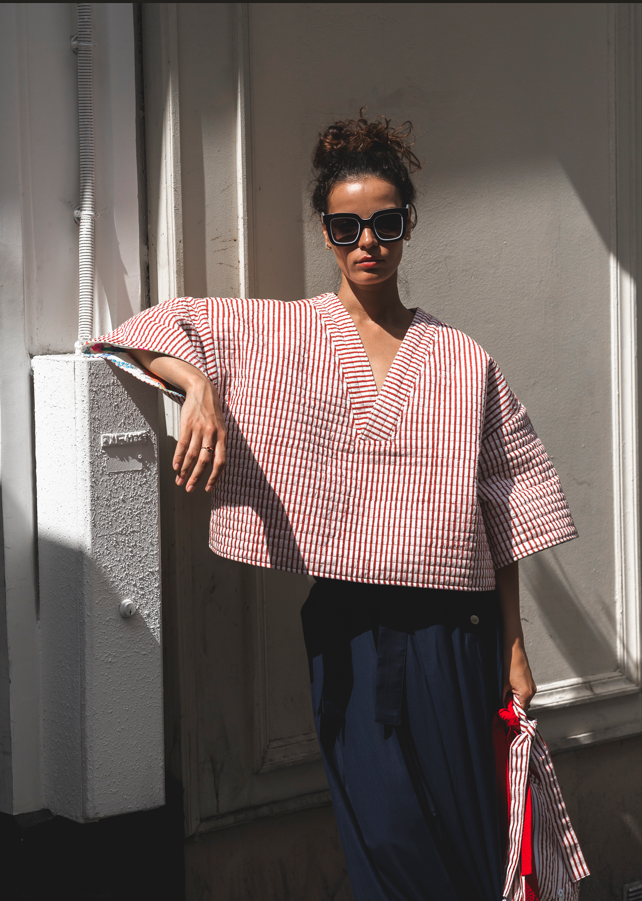 SHORT KIMONO PRINTED REVERSIBLE